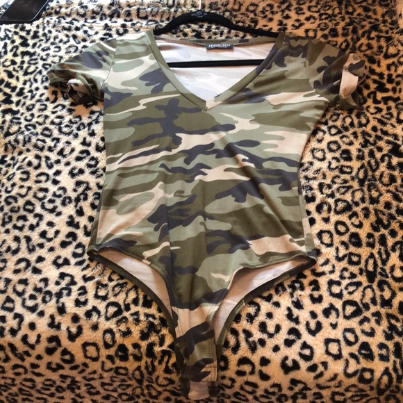 Fashion Nova Tops - Camo bodysuit